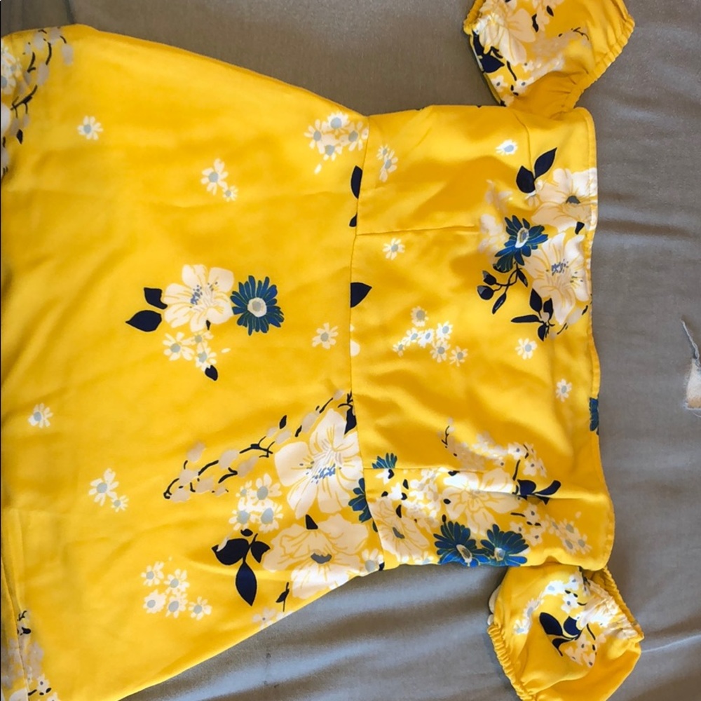 Broad off the Shoulder Yellow Dress